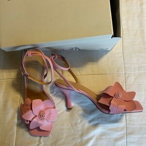 a new day Pink Floral Ankle-Strap Mid Heels